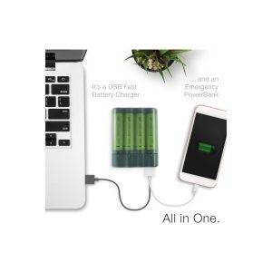 GP Powerbank Özellikli Şarj Cihazı + 4x2600 mAh Kalem Pil AA - Görsel 2