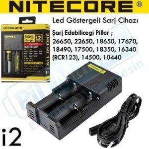 Nitecore i2 İntelli Charger Li-ion  Ni-Mh Ni-Cd Pil Şarj Aleti