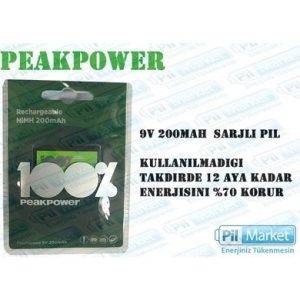 Peak Power 200 mAh 9V Şarj Edilebilen Pil